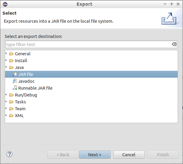 Export JAR
        configurations 1