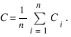 {C} = {1}/{n} sum{i=1}{n} {C_i}.